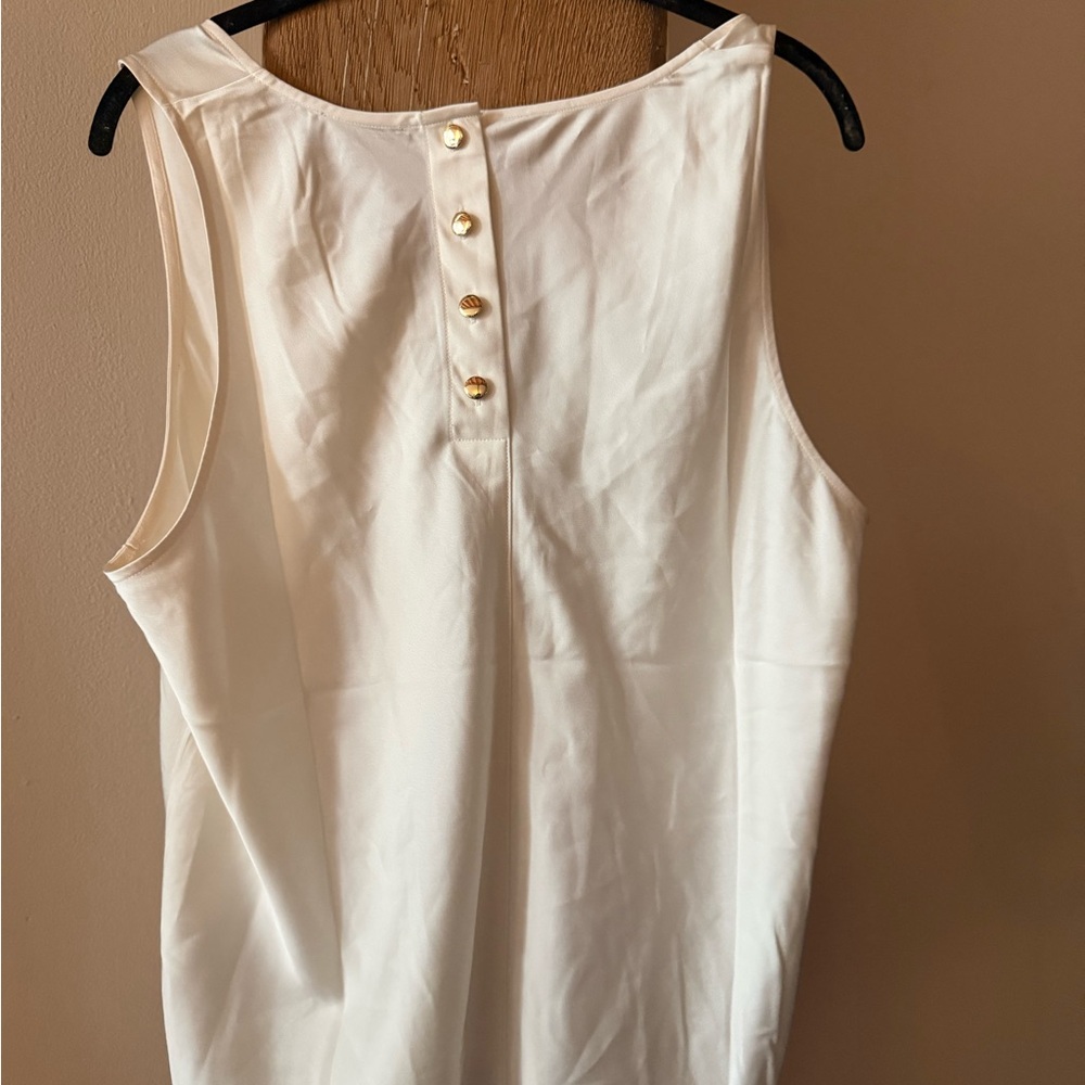 NWT J. Crew White Sleeveless Tank Top LARGE - Picture 2 of 2